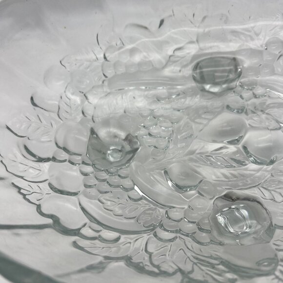 Indiana Glass Harvest Grape Footed Bowl Mixed Fruit Pattern 12" x 8.5" - Picture 4 of 7